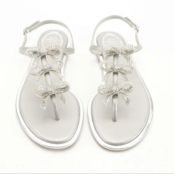 Rene Caovilla Caterina Sandals with Bow Detail